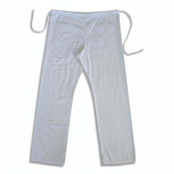 Gypsy Jeans White Linen Blend Drawstring Pants Size Small Vintage Y2K - Picture 1 of 8